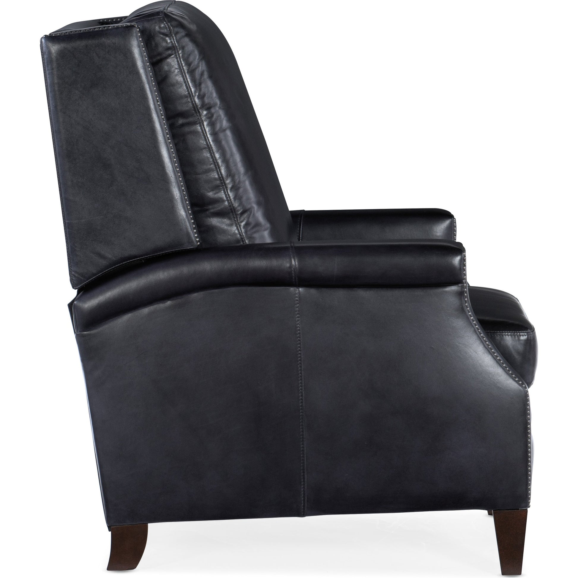 Collin Manual Push Back Recliner by Hooker Furniture in checkmate pawn. Made from leather in a traditional style.