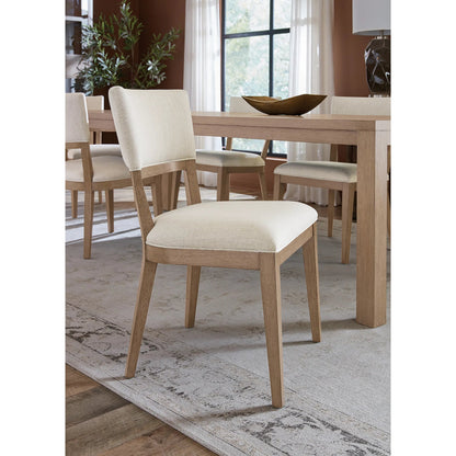 Sonnet Upholstered Side Chair by Hooker Furniture in beige and wren. Made from 92% polyester, 8% linen in a transitional style.