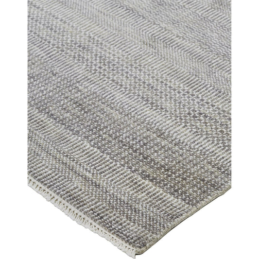 Janson Transitional Stripes Rug - I6063 by Feizy in silver. Made from wool, viscose in a unique style.