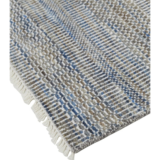 Janson Transitional Stripes Rug - I6064 by Feizy in silver. Made from wool, viscose in a unique style.