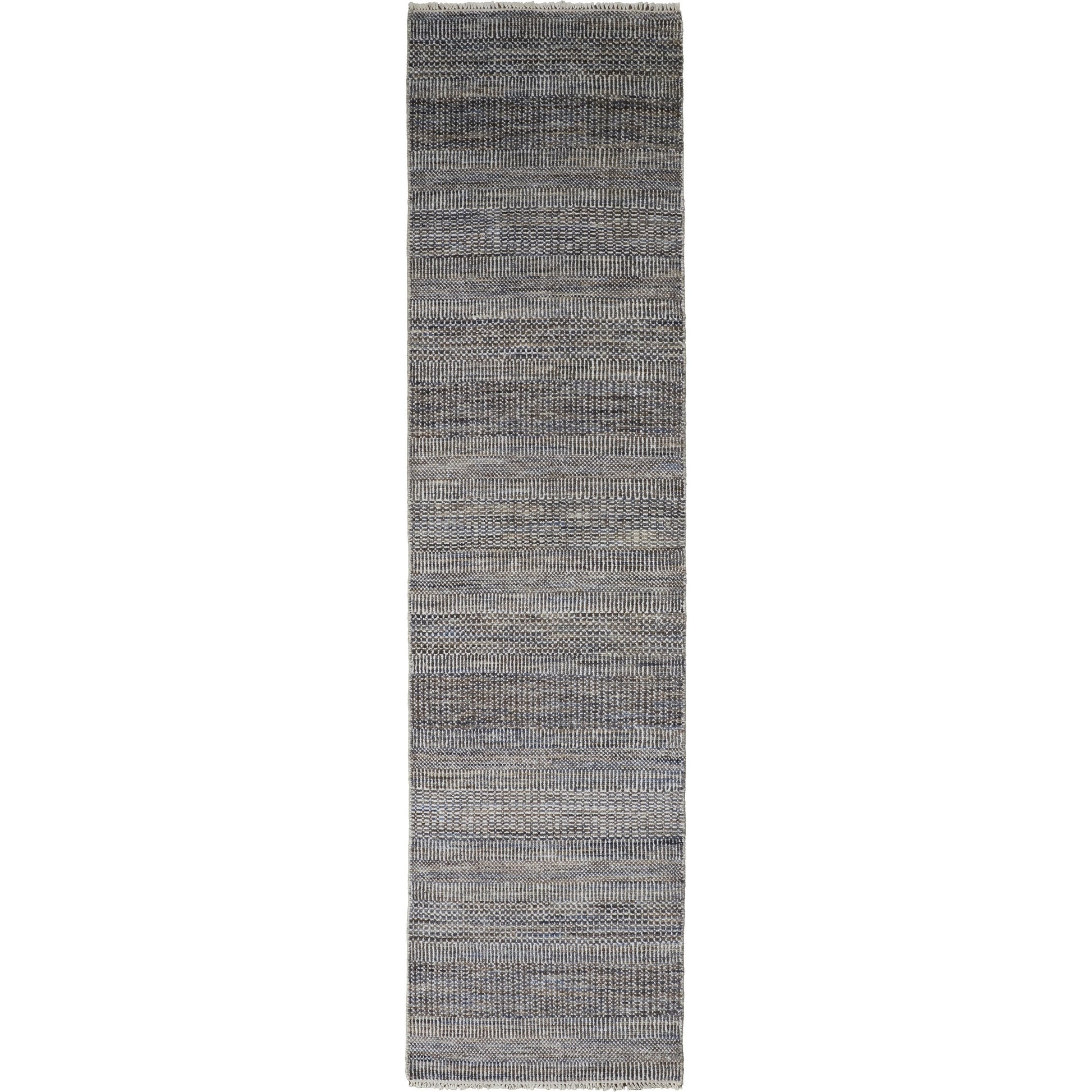 Janson Transitional Stripes Rug - I6065 by Feizy in gray. Made from wool, viscose in a unique style.