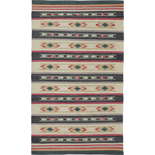 Gallvin Navajo Ganado Rug - R0759 by Feizy in black, ivory. Made from cotton in a unique style.