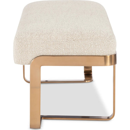 Eleana Bed Bench by Hooker Furniture in beige and sunlit bronze metal. Made from metal, fabric in a modern style.