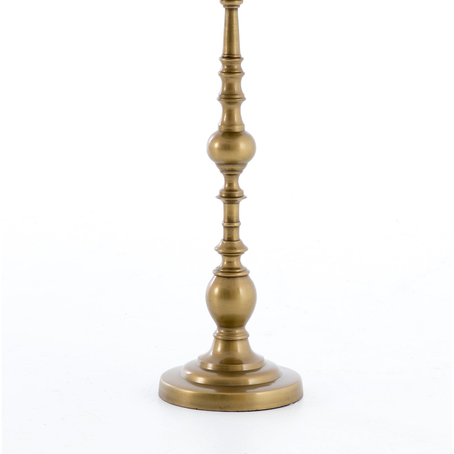 001 SI-1714643 | Closeup | Calhoun End Table by Four Hands in antique brass. Made from aluminum, engineered hardwood in a transitional style.