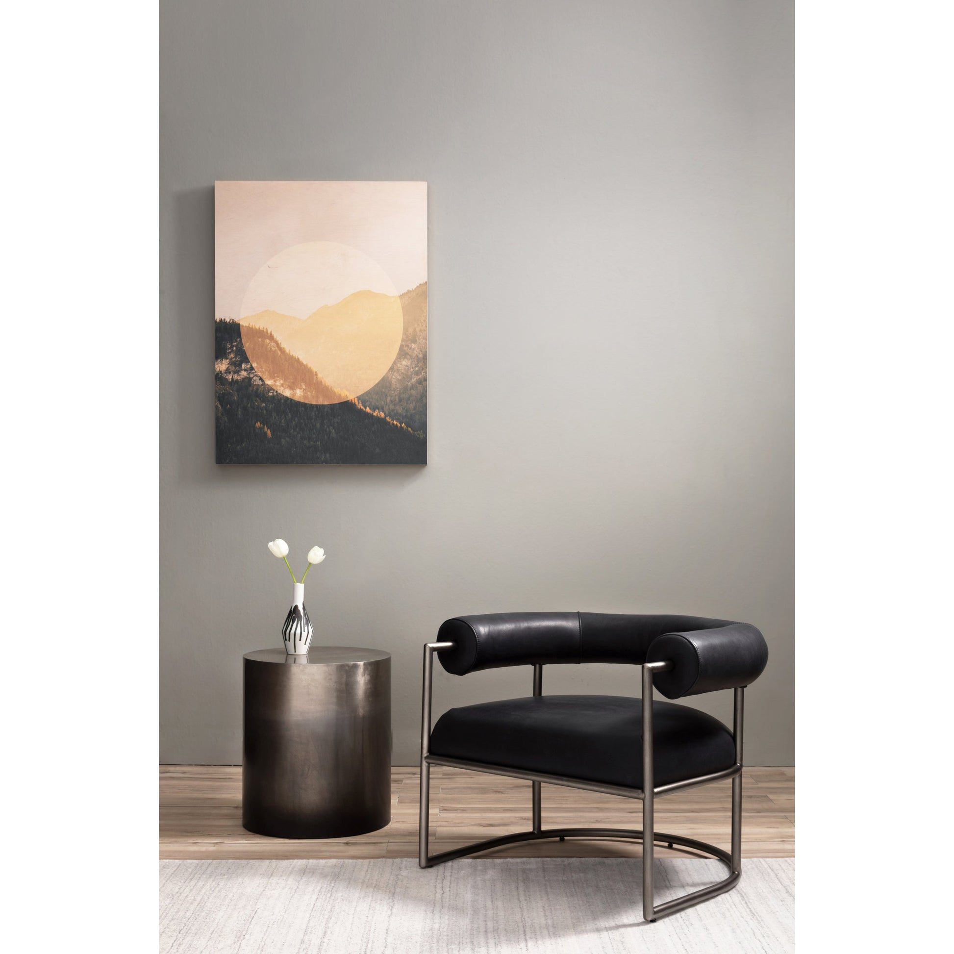 Cameron End Table by Four Hands in ombre antique pewter. Made from iron in a eclectic & global style.