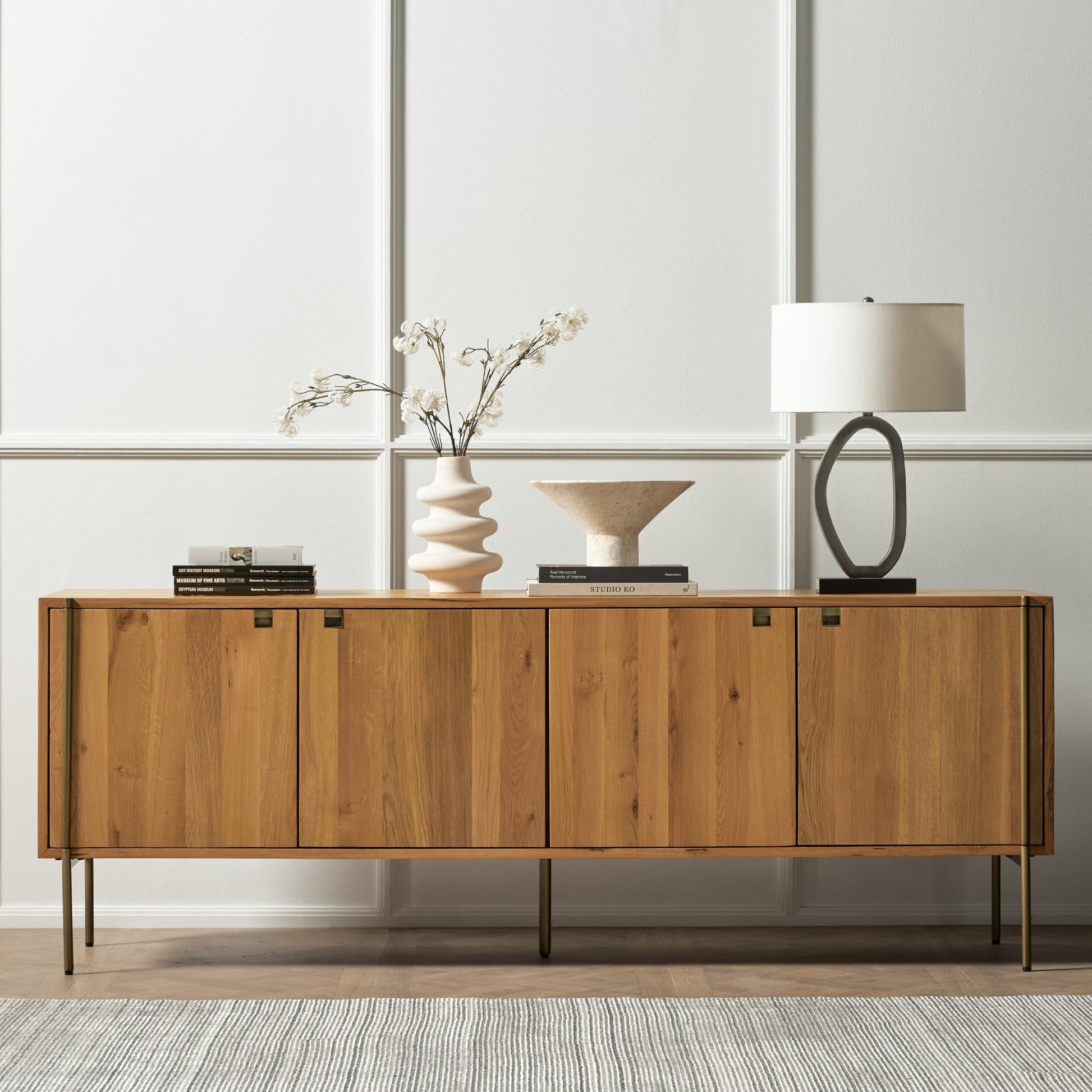 Bingley Table Lamp by Four Hands. Made from aluminum, 60% polyester, 40% viscose (rayon) in a modern style.