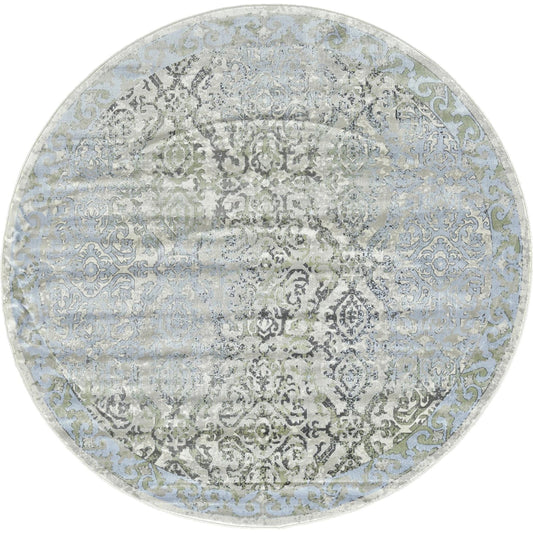 Katari Transitional & Botanical Rug - 3374F by Feizy in blue, green, gray. Made from polypropylene in a unique style.