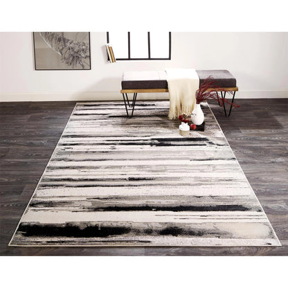 Micah Rug - 3049F by Feizy in silver, gray, black. Made from polyester, polypropylene in a unique style.