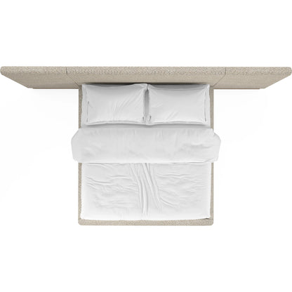 Portico Upholstered Bed with End Panel by A.R.T. Furniture in sienna. Made from parawood solids, foam, fabric in a modern style.