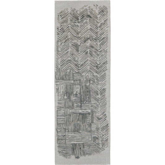 Elias Rug - 6891F by Feizy in green, blue, ivory. Made from viscose, wool in a unique style.