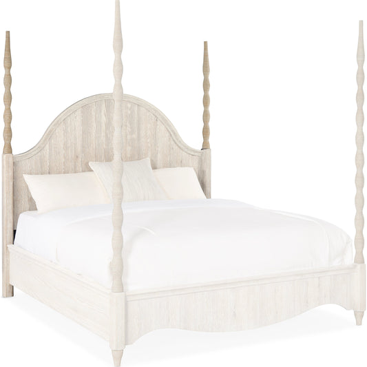 Serenity Jetty Poster Headboard by Hooker Furniture in surf. Made from oak veneers, rope in a cottage & farmhouse style.