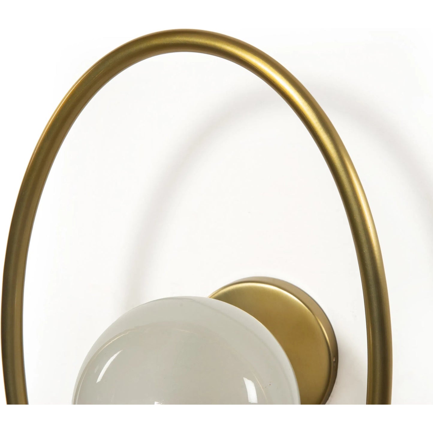 005 SI-2513260 | Closeup | Elliot Sconce by Four Hands in frosted glass, patina brass. Made from glass, brass in a modern style.