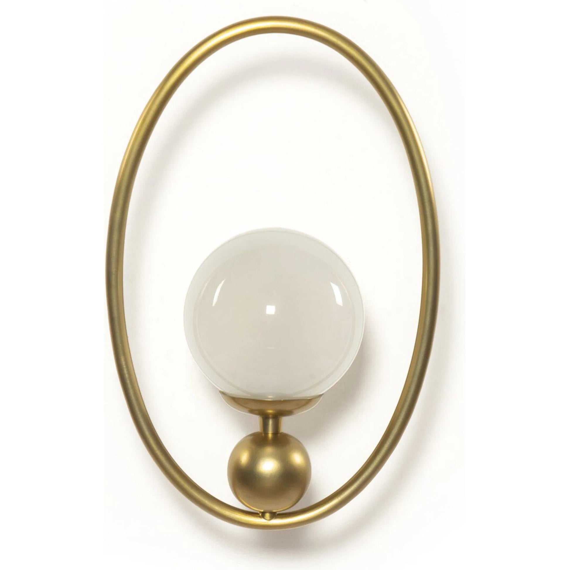 Elliot Sconce by Four Hands in frosted glass, patina brass. Made from glass, brass in a modern style.