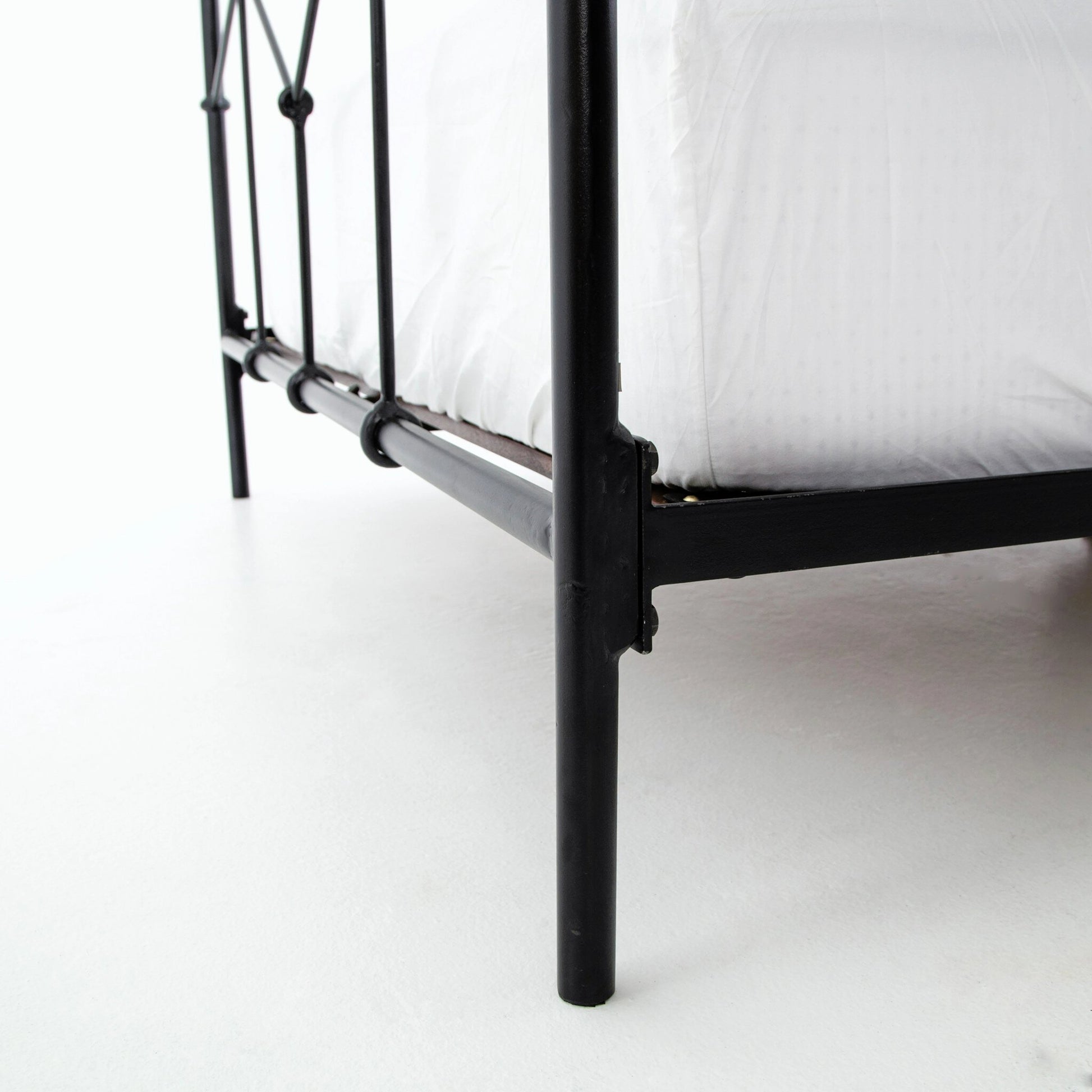 Casey Bed by Four Hands in sanblasted vintage black. Made from iron in a cottage & farmhouse style.