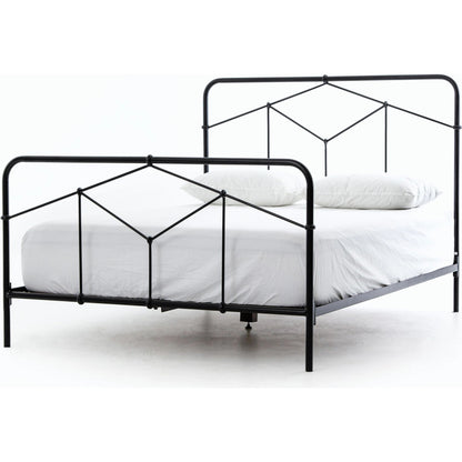 Casey Bed by Four Hands in sanblasted vintage black. Made from iron in a cottage & farmhouse style.