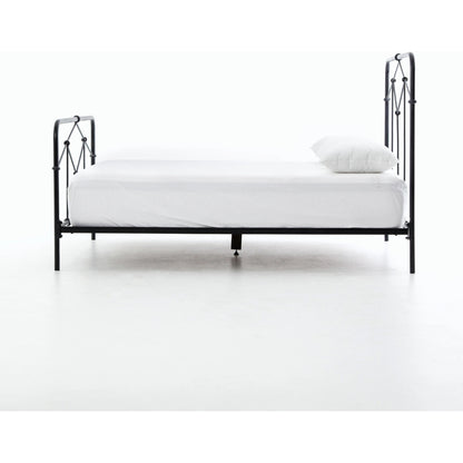 Casey Bed by Four Hands in sanblasted vintage black. Made from iron in a cottage & farmhouse style.