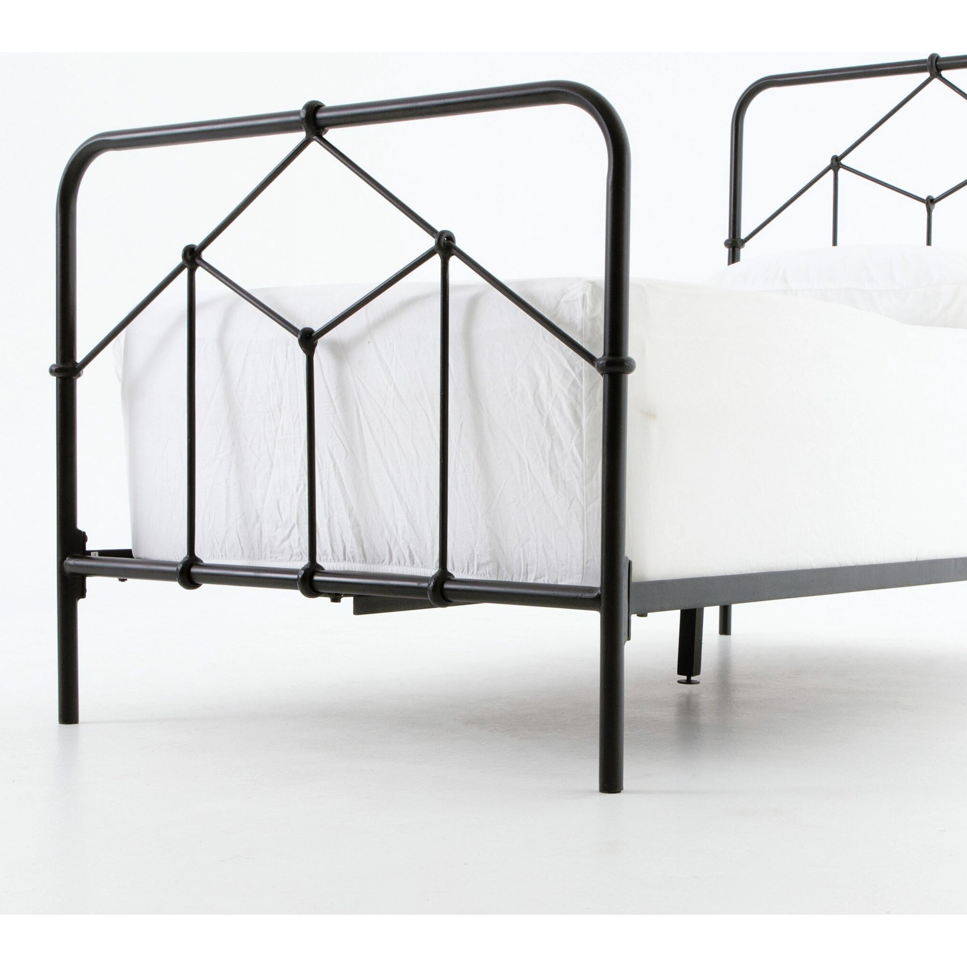 Casey Bed by Four Hands in sanblasted vintage black. Made from iron in a cottage & farmhouse style.