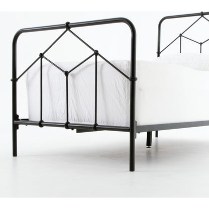 Casey Bed by Four Hands in sanblasted vintage black. Made from iron in a cottage & farmhouse style.