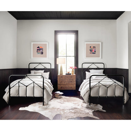 Casey Bed by Four Hands in sanblasted vintage black. Made from iron in a cottage & farmhouse style.