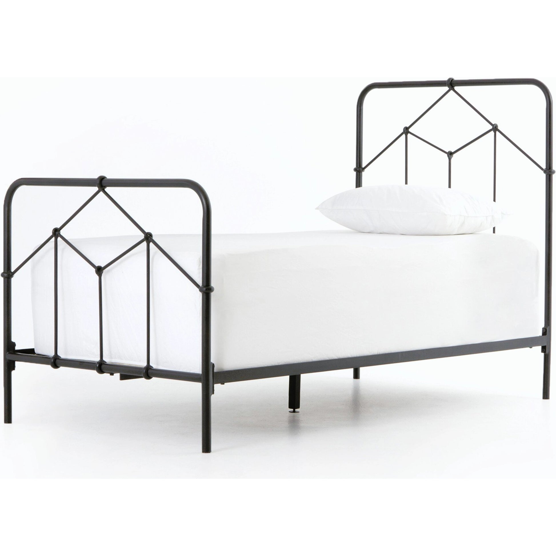 Casey Bed by Four Hands in sanblasted vintage black. Made from iron in a cottage & farmhouse style.