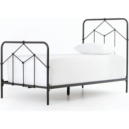 Casey Bed by Four Hands in sanblasted vintage black. Made from iron in a cottage & farmhouse style.