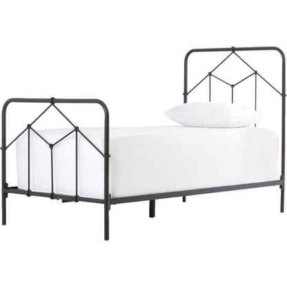 Casey Bed by Four Hands in sanblasted vintage black. Made from iron in a cottage & farmhouse style.