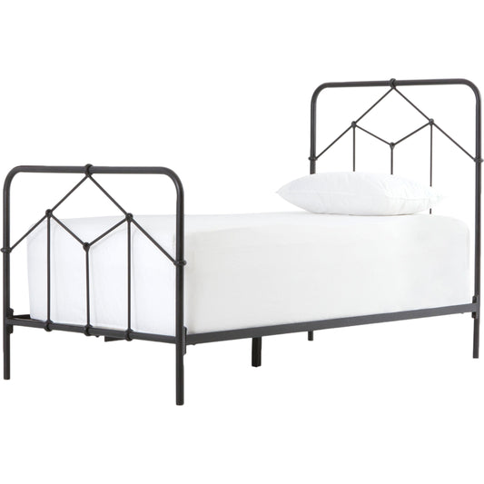 Casey Bed by Four Hands in sanblasted vintage black. Made from iron in a cottage & farmhouse style.