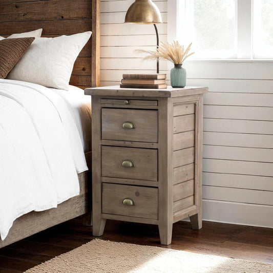 Irish Coast 3 Drawer Nightstand by LH Imports in sundried. Made from unique in a traditional style.