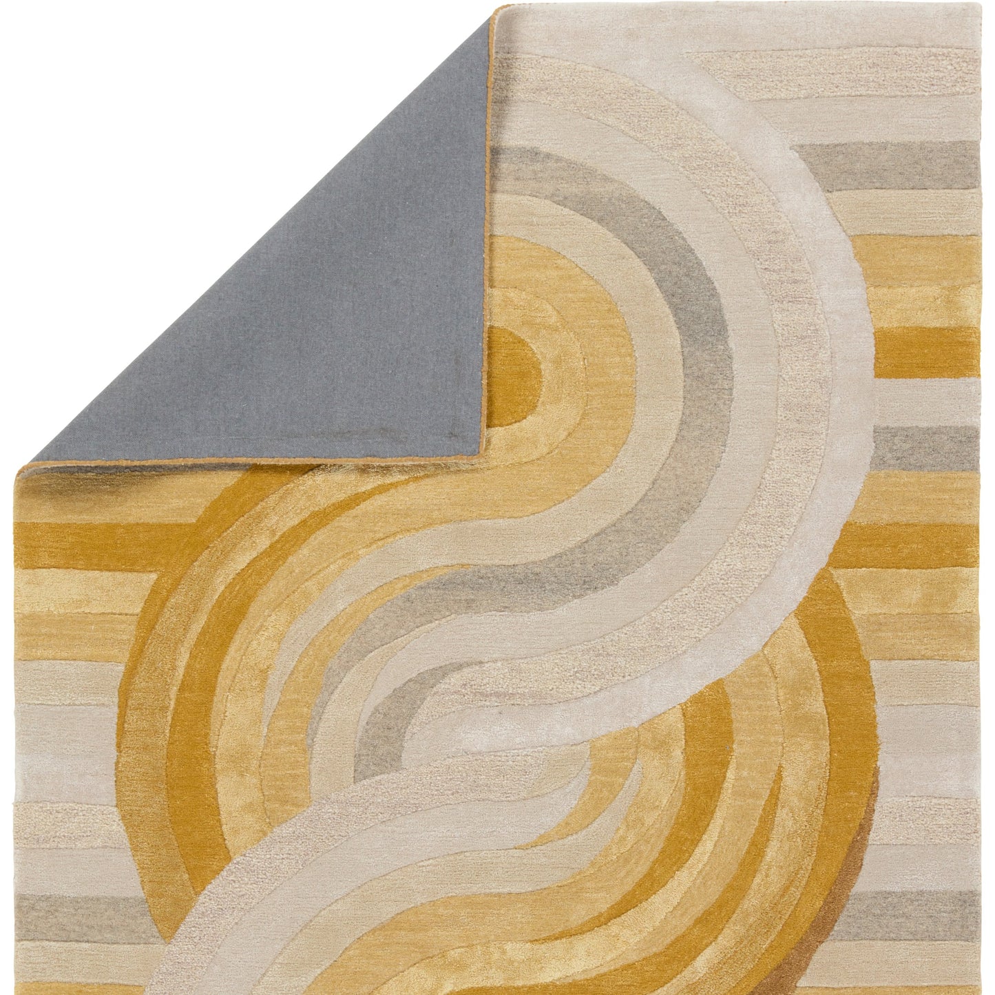 007 SI-2077535,SI-2077536,SI-2077537 | Closeup | Iconic ICO12 Rug by Jaipur Living in yellow, light gray. Made from 60% wool 40% viscose in a unique style.