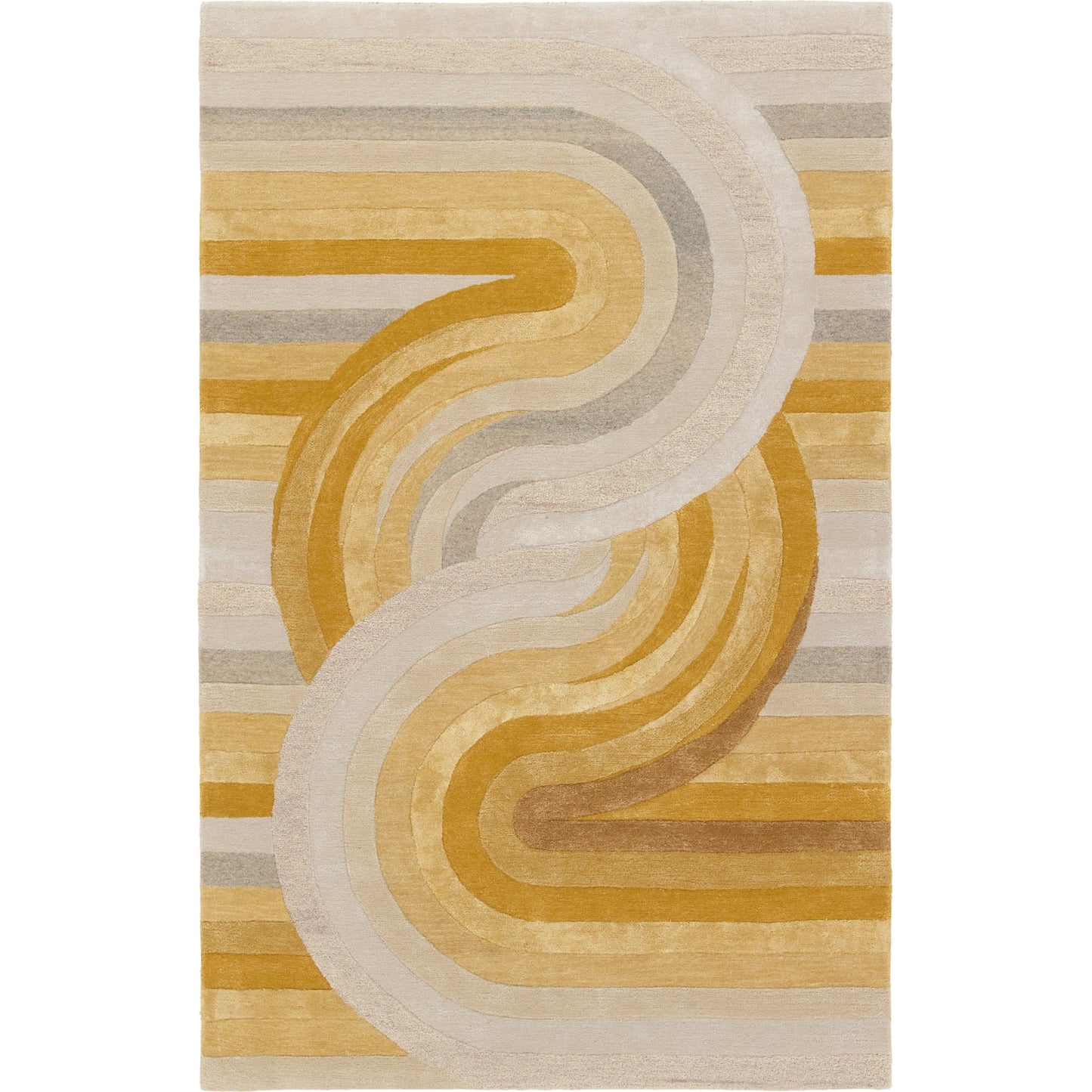 002 SI-2077535,SI-2077536,SI-2077537 | Primary Silo | Iconic ICO12 Rug by Jaipur Living in yellow, light gray. Made from 60% wool 40% viscose in a unique style.