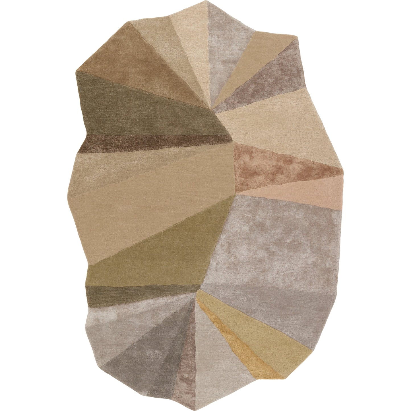 001 SI-2077538,SI-2077539,SI-2077540 | Primary Silo | Iconic ICO14 Rug by Jaipur Living in tan, green. Made from 60% wool 40% viscose in a unique style.