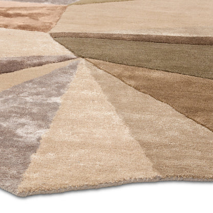 Iconic ICO14 Rug by Jaipur Living in tan, green. Made from 60% wool 40% viscose in a unique style.