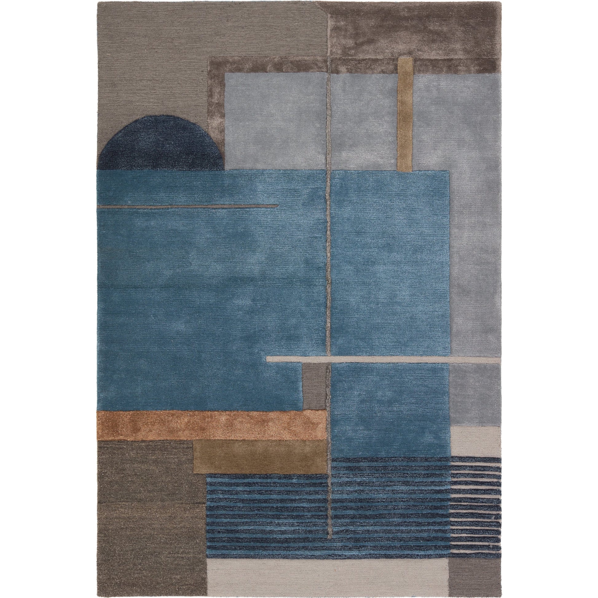 Iconic ICO15 Rug by Jaipur Living in blue, gray. Made from 65% viscose 35% wool in a unique style.