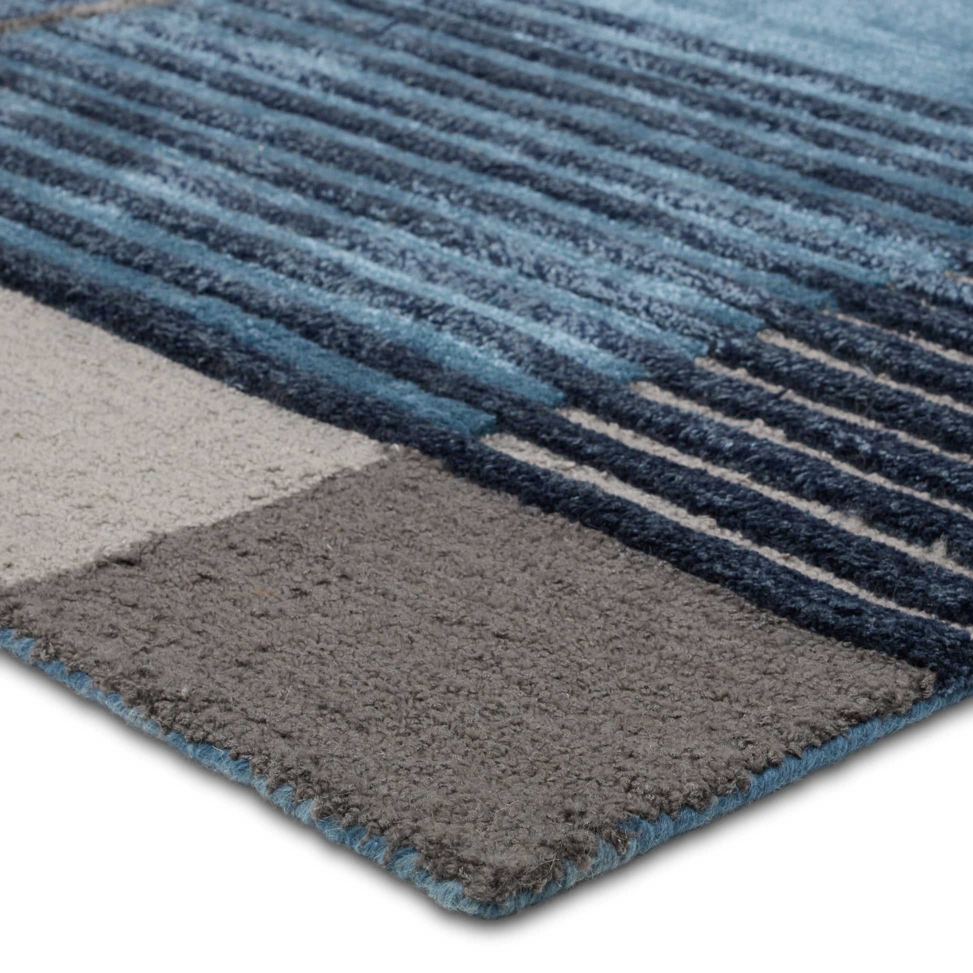 Iconic ICO15 Rug by Jaipur Living in blue, gray. Made from 65% viscose 35% wool in a unique style.