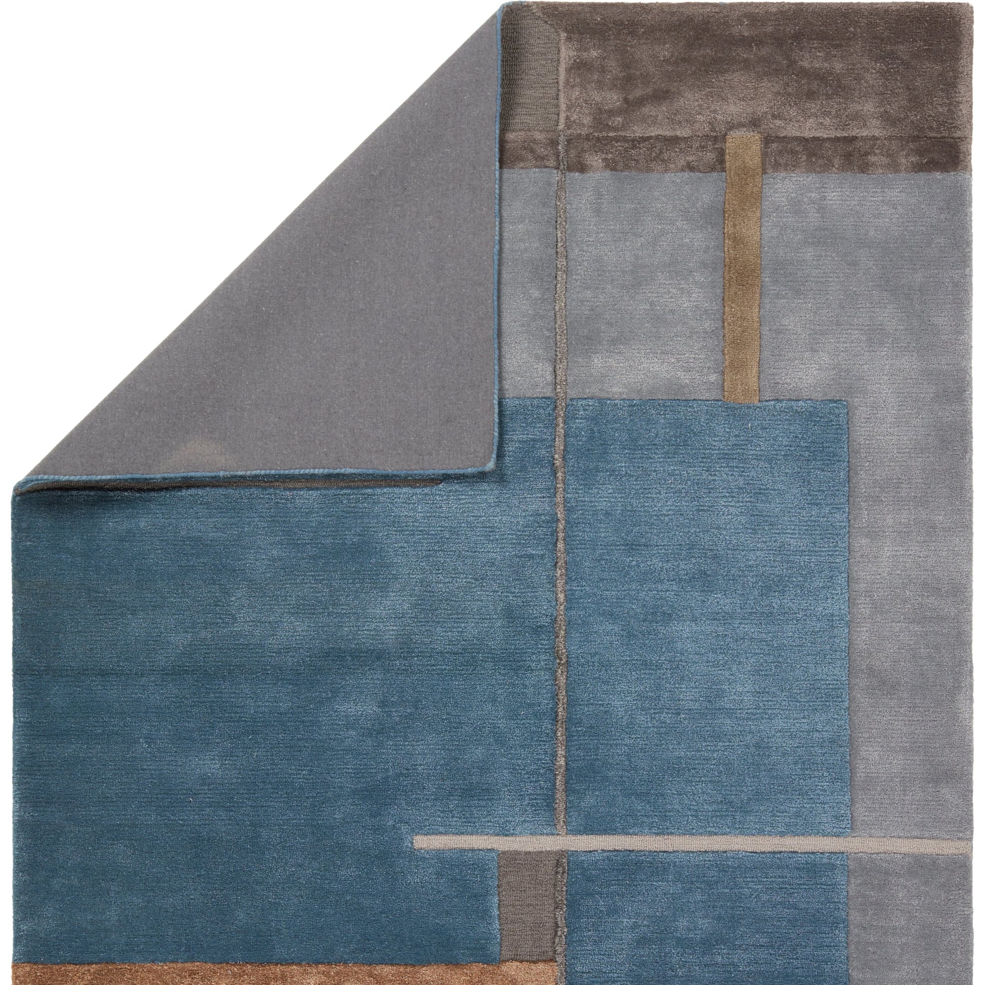 Iconic ICO15 Rug by Jaipur Living in blue, gray. Made from 65% viscose 35% wool in a unique style.