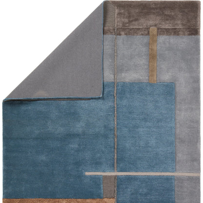 Iconic ICO15 Rug by Jaipur Living in blue, gray. Made from 65% viscose 35% wool in a unique style.