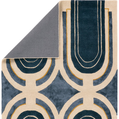 Iconic ICO16 Rug by Jaipur Living in navy, cream. Made from 60% viscose, 40% wool in a unique style.