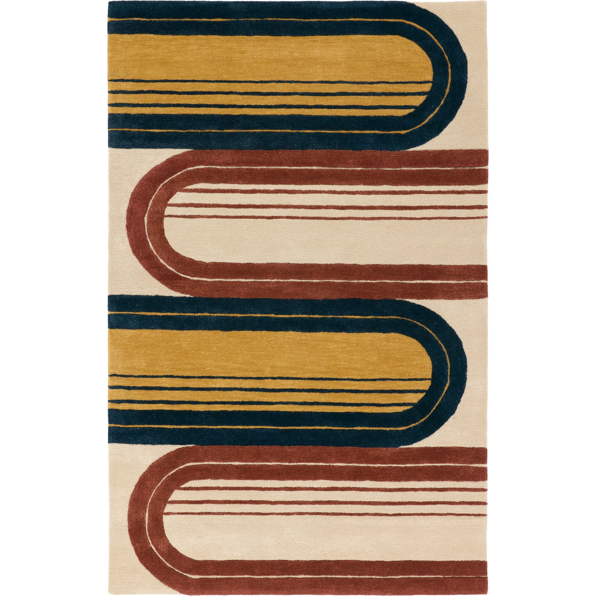 Iconic ICO17 Rug by Jaipur Living in navy, red. Made from 60% wool 40% viscose in a unique style.