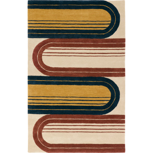 001 SI-2123571,SI-2123572,SI-2123573,SI-2123574 | Primary Silo | Iconic Hypnotic Rug by Jaipur Living in navy, red. Made from 60% wool 40% viscose in a unique style.