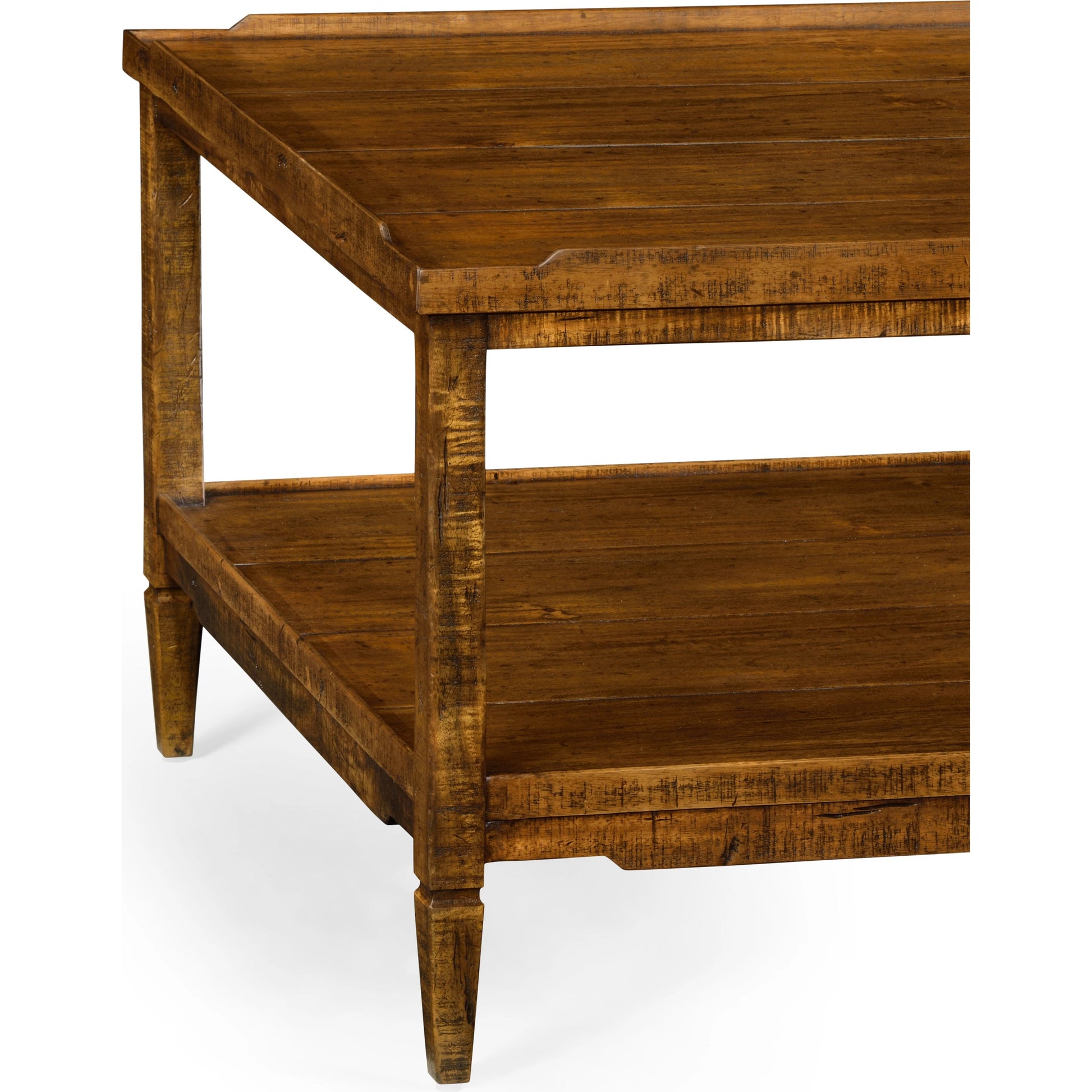 Casual Accents Country Walnut Cocktail Table by Jonathan Charles in brown and country farmhouse walnut. Made from acacia in a traditional style.