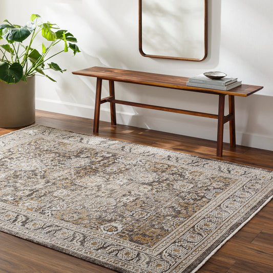 Inception Rug - 489842 by Surya in light beige, slate, white, charcoal, oatmeal, tan. Made from face: 100% polyester, warp: 100% jute in a unique style.