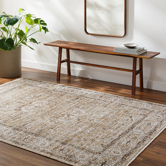 Inception Rug - 489858 by Surya in light beige, oatmeal, white, charcoal, tan, burnt orange. Made from face: 100% polyester, warp: 100% jute in a unique style.