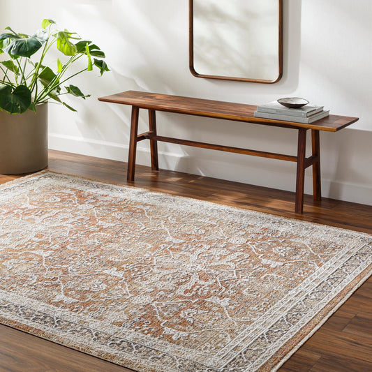 Inception Rug - 489866 by Surya in slate, light beige, white, oatmeal, burnt orange, tan. Made from face: 100% polyester, warp: 100% jute in a unique style.