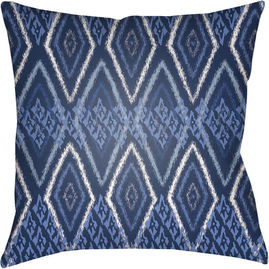 Indigo Blues Pillow - 37082 by Livabliss. Made from front: 100% polyester, back: 100% polyester in a eclectic & global style.