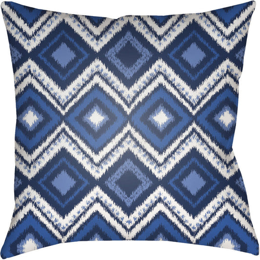 Indigo Blues Pillow - 37082 by Livabliss. Made from front: 100% polyester, back: 100% polyester in a eclectic & global style.
