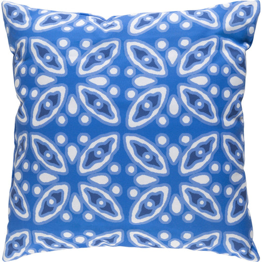 Indigo Blues Pillow - 37082 by Livabliss. Made from front: 100% polyester, back: 100% polyester in a eclectic & global style.