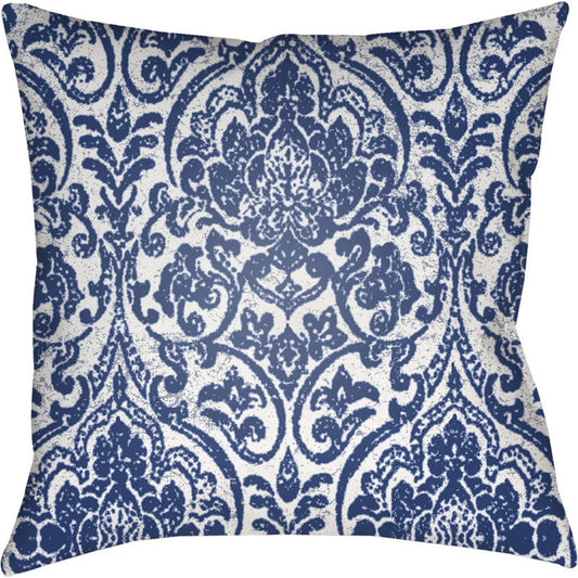 Indigo Blues Pillow - 37082 by Livabliss. Made from front: 100% polyester, back: 100% polyester in a eclectic & global style.
