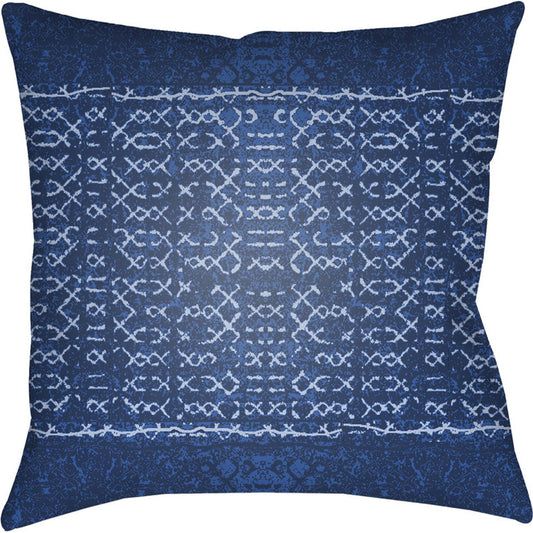 Indigo Blues Pillow - 37082 by Livabliss. Made from front: 100% polyester, back: 100% polyester in a eclectic & global style.