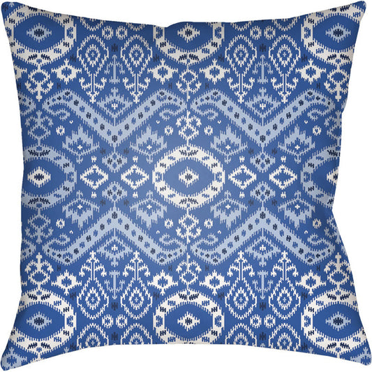 Indigo Blues Pillow - 37082 by Livabliss. Made from front: 100% polyester, back: 100% polyester in a eclectic & global style.