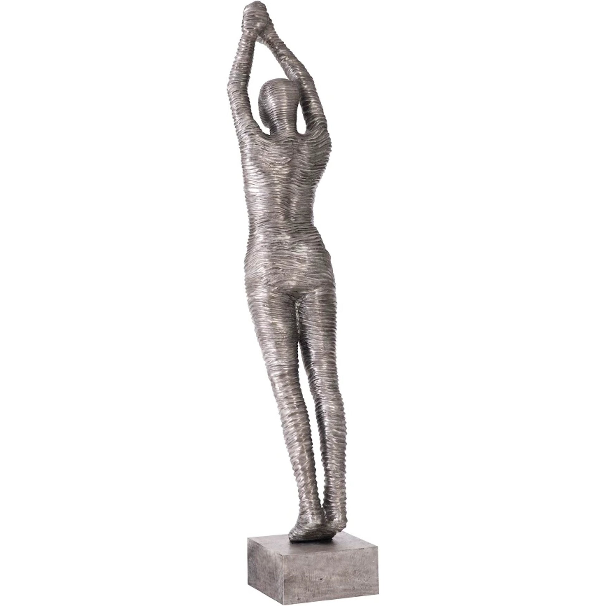 Standing Diving Sculpture by Phillips Collection in silver and silver. Made from metal, aluminum in a modern style.